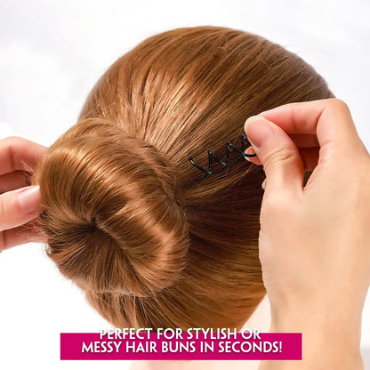 Casewin 20Pcs Spiral Hair Pins, Rotating Pin Non-Scratch round Tips, Twist Screw Hair Pin for Women Bun Hair Style DIY, Spiral Bobby Pins Black